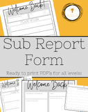 Sub Report Form (PK-12)