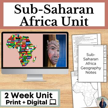 Preview of Sub-Saharan Africa Geography Unit with Guided Notes and Map Activities