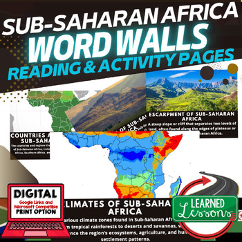 Preview of Sub-Saharan Africa Word Wall Activity Pages World Geography Word Wall