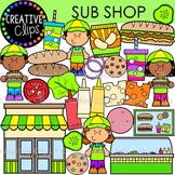Sub Sandwich Clipart {Restaurant Kids Clipart}