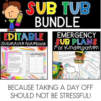 Preview of Editable Emergency Sub Notebook and Sub Tub Bundle!