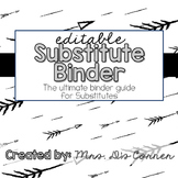 Editable Substitute Binder { Modern Black White } The Ulti