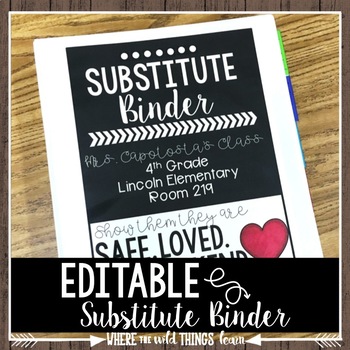 Preview of EDITABLE  Substitute Binder
