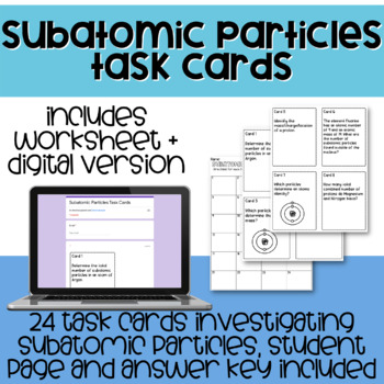 Preview of Subatomic Particles Task Cards