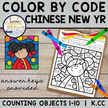 Preview of Chinese New Year Color by Code Subitizing 1 to 10 Mystery Pictures