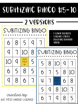 Preview of Subitizing Bingo #5-10