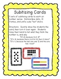 Subitizing Cards:  Dots, Ten Frames, and Unifix Cube Towers