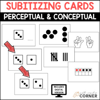Preview of Subitizing Cards, Perceptual & Conceptual: Print and Digital