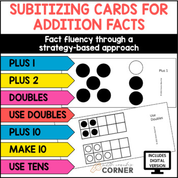 Preview of Subitizing Cards for Addition Fact Strategies: Print and Digital