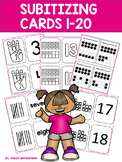 Subitizing Number Sense 1-20 Flash Cards / Matching Game