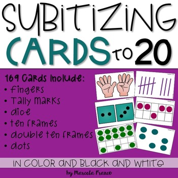 Preview of Subitizing Cards to 20~Build Number Sense