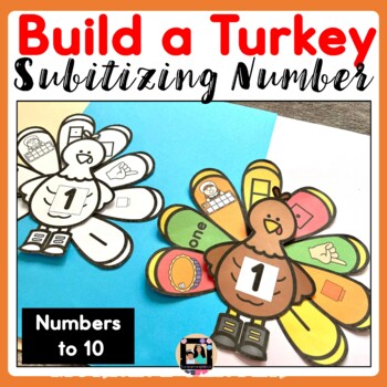 Preview of Subitizing Craft | Thanksgiving Math Craft | Turkey Number sense Activity