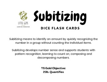 Preview of Subitizing: Dice Flash Cards