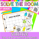 Subitizing 1st Grade Math Center Task Cards Subitize Write the Room Activity