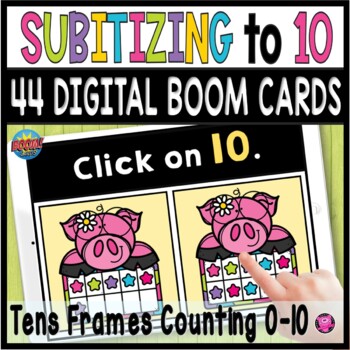 Preview of Subitizing Game Number Sense to 10 Boom Cards Math Center Pre-K & Kindergarten 