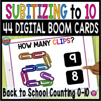 Preview of Subitizing Game to 10 Digital Boom Cards for Counting and Number Sense