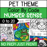 Subitizing Math Worksheets Color by Code Number Sense Pets