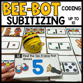 Preview of BeeBot Coding Activity Subitizing Number Sense Kindergarten Bee Bot Printables