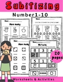 Subitizing Number1-10 Worksheets & Activities