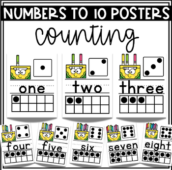 Preview of Subitizing Numbers to 10 Posters  + Place Value  Activity