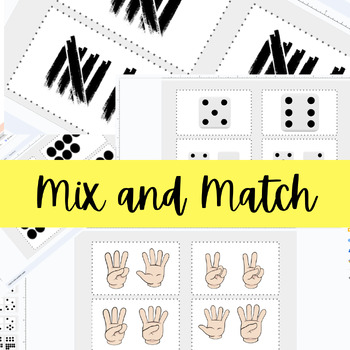 Preview of Subitizing Practice (Match Dots, Tally Marks, Fingers, Dice, and Numbers 1-12)