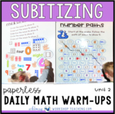 Subitizing Unit 2 First Grade Math Paperless Lessons and D