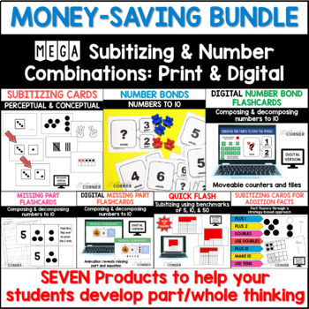 Preview of Number Bonds, Subitizing, and Number Combinations MEGA Bundle: Print and Digital