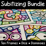 Subitizing to 10 Color By Number Worksheets - Math Coloring Pages