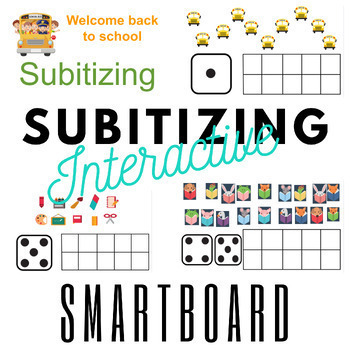 Preview of Subitizing - w dice - back to school - Smartboard lesson
