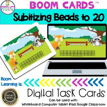 Preview of Subitizing with Beads to 20 Boom Cards