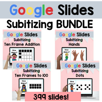 Preview of Subiziting Google Slides - 399 in all! Ten Frames, Dots, Fingers and More!