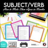 Subject Verb Agreement Grammar Worksheets for Distance Learning