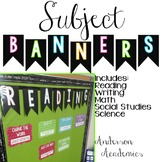 Subject Banners - Math, Reading, Writing, Social Studies, Science