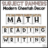 Subject Banners Modern Cheetah Classroom Decor