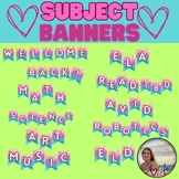 Pink and Blue Subject Banners