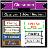 Subject Headers for Bulletin Board- Updated!  2 Sets Added!