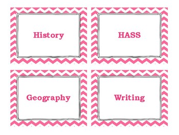 Subject Labels - 11 Different Colours by Miss M's Classroom | TpT