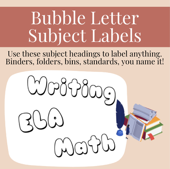 Preview of Subject Labels - Bubble Letters