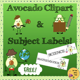 Subject Labels with Cute Avocado Clipart for Your Classroom Schedule!