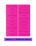 Subject & Predicate Match Manipulatives
