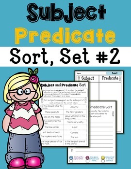 Preview of Subject Predicate Sort Set 2