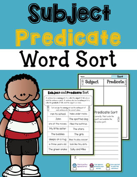 Preview of Subject Predicate Sort Bundle Worksheets Distance Learning