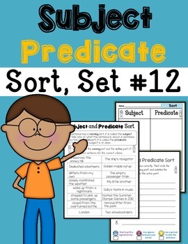 Preview of Subject Predicate Sort Set 12