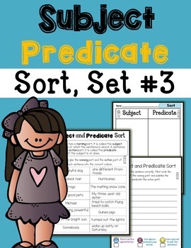 Preview of Subject Predicate Sort Set 3