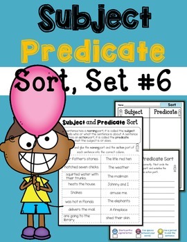 Preview of Subject Predicate Sort Set 6