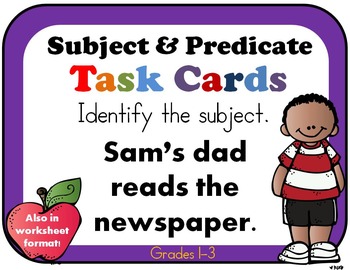 Preview of Subject Predicate 2nd Grade