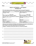 Subject & Predicate Worksheet Packet and Lesson Plan - 8 p