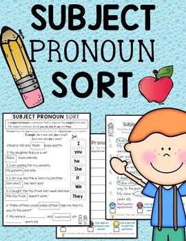 Preview of Subject Pronoun Sort