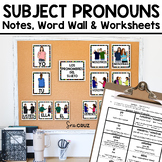 Spanish Subject Pronouns Posters Notes Page Practice Works