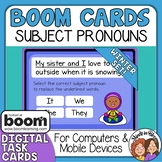 Subject Pronouns with Winter Theme Digital Boom Cards